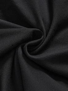 ROMWE Grunge Punk Y2K Subculture 大码女式水钻下摆开衩短款上衣 - 黑色 - 查看 3