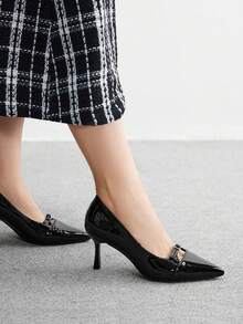 CUCCOO BIZCHIC Black Pointed Toe High Heel Pumps, Sexy Stiletto Heels For Women, Suitable For Outdoor, Commute, Party, Banquet Spring Shoes - Black - View 3