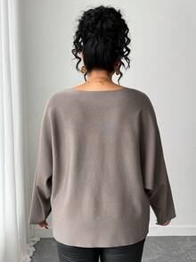 Dazy Plus Maglione casual oversize da donna con scollo a barca, tinta unita, adatto per autunno/inverno