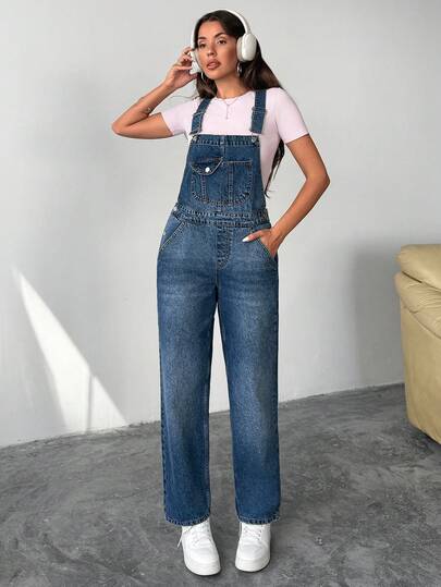 EURMUSE Cotton Rigid Slant Pocket Denim Overalls Women Womens Overalls Jean Overalls Jean Jumpsuits For Woman Women Overalls
