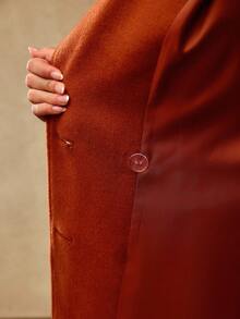 MOTF PREMIUM WOOL PEAK COLLAR DOUBLE BREASTED OVERCOAT, FALL WINTER