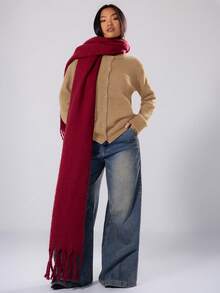 MUSERA Áo khoác cardigan dáng rộng cài nút, phong cách mùa xuân Y2K thập niên 90, thường ngày, dễ thương, dáng rộng, thích hợp cho sân bay, đi học, mùa đông, đi làm, công sở, thanh lịch. - Màu be - Xem 3