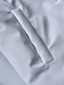 Manfinity EMRG 男士纯色宽松拉链夹克，高领设计，简约时尚，适合日常穿着和外出，送给朋友、男朋友、冬季外套的礼物 - 灰色 - 查看 6