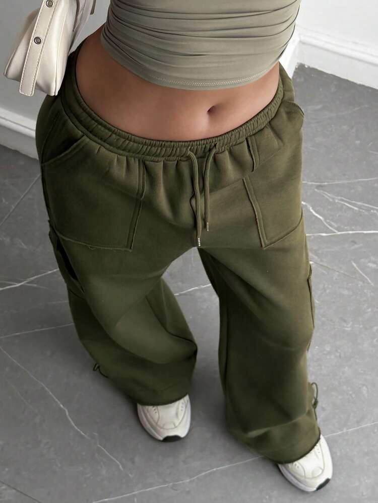 Women's Loose Fit Casual Pants With Large Pockets, Autumn