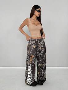 StreetHx Áo ba lỗ thời trang dạo phố mùa thu họa tiết đinh tán, dáng croptop ôm sát thời trang dành cho nữ - màu nâu - Xem 6