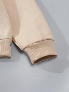 Tween Girls Denim Two-Piece Outfits 2pcs/Set Older Girls Casual Knit Graphic Print Hoodie Sweatshirt And Straight Leg Pants Girls Streetwear Jeans Tween Girl Baggy Jeans Teen Girl Wide Leg Jeans Wide Leg Jeans Girls Baggy Jeans For Girls Baggy Jeans Kids Outfit Young Girl Outfit Set Teen Outfits Set Girls Jean Outfit Set Fall Winter - Khaki - View 6