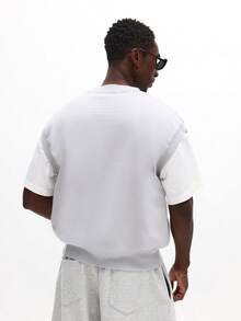 SUMWON Chaleco de punto de cuello en V sin mangas para primavera y verano, ideal para capas casuales - Gris - Ver 7