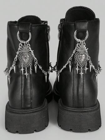 Goth 2pcs Gothic Punk Style Dark Rivet Thorn Chain DIY Shoe Decor, Add Mysterious Vibe To Your Shoes, Suitable For Women And Men - Compact, Delicate, Multifunctional Fashion Item, Halloween Shoe Decoration To Set The Mood