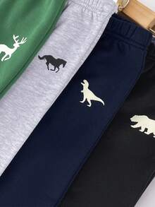 SHEIN 4 pezzi Pantaloni casual, carini e divertenti con stampa di auto per ragazzi, in confezione multipla, colori assortiti, adatti per uso quotidiano, vacanze, ritorno a scuola, asilo, adatti per autunno e inverno