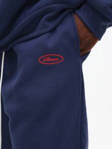SUMWON 超大连帽衫和运动裤套装休闲家居服配套运动服 - 藍色 - 查看 7