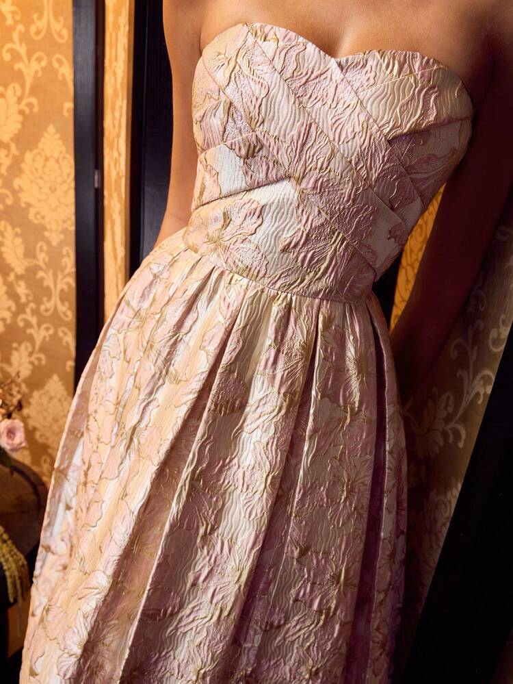 MOTF Soiréza 플로럴 프린트 지퍼 칵테일 드레스