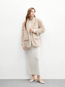 CUCCOO BIZCHIC Giày bệt đế thấp mũi nhọn khóa vuông cho nữ, giày lười hở lưng thoải mái, dễ mang, phù hợp để đi làm và mặc hàng ngày, màu mơ - Màu be - Xem 10