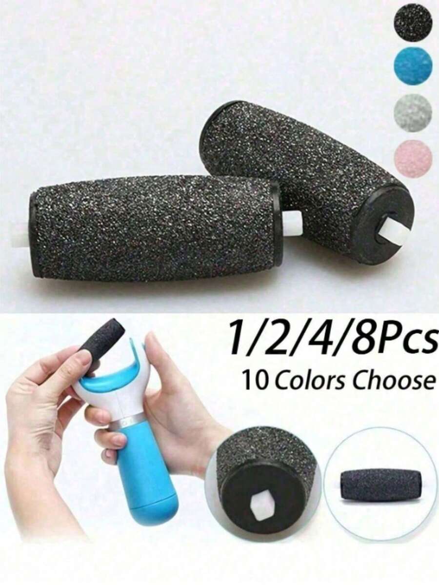 足部护理工具替换滚轮头，头部电子足部锉刀硬皮去除器替换装，通用超粗替换滚轮替换头电子完美足部锉刀电动老茧去除器配件