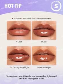 Pout-Perfect Shine 豐唇膏-熱可可保濕豐唇固體唇彩不黏滋養豐唇精華椰子油唇膏唇部化妝品棕色豐唇膏 品牌 美容 化妝 化妝品 適合女性與女孩 完美搭配夏季春季 Y2K 時尚 流行 生日 母親節禮物 假期 派對準備就緒 最佳顏色 - Hot Cocoa - 查看 10