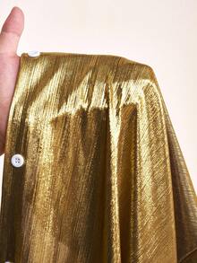 Zivah 2025 Thu Mới Về Halloween Sinh Nhật Tiệc Tiệc Phong Cách Đại Học Sinh Viên Hàng Ngày Thường Ngày Cơ Bản Đa Năng Du Lịch Du Lịch Nổi Tiếng Đi Làm Thanh Lịch Thường Ngày Công Sở Áo Sơ Mi Tay Dài Rộng Kết Hợp Với Quần Ống Rộng, Vải Bóng Phủ Sọc Dọc Vàng, Bộ 2 Món Cho Nữ, Bộ Đồ Dự Tiệc - Vàng - Xem 8