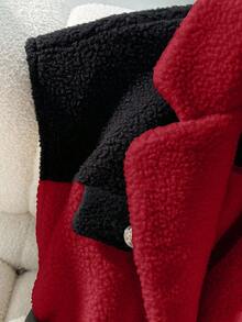 GlowEve Fashionable Sleeveless Color Block Jacket For Commuting, Autumn/Winter, Christmas - Red - View 7