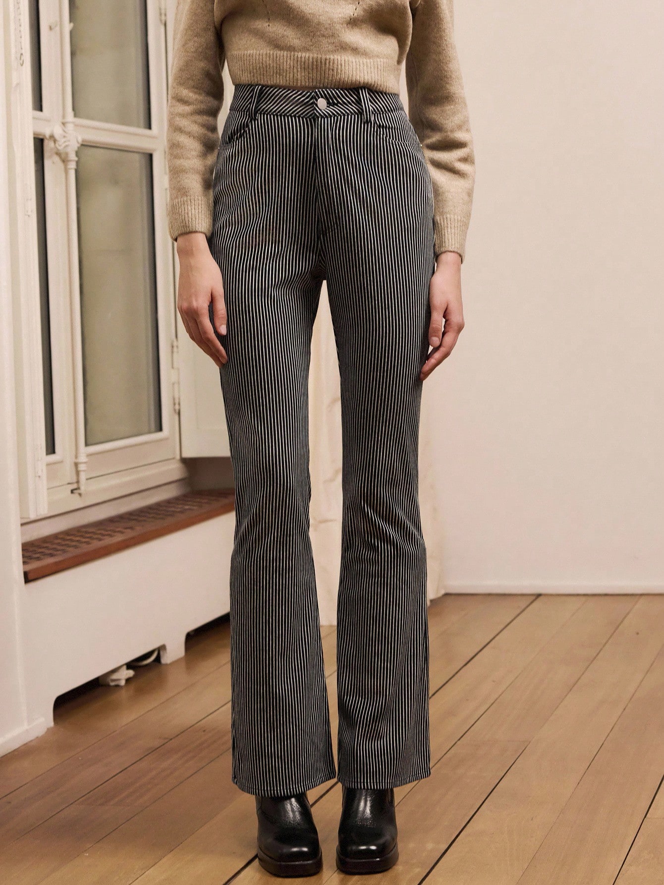 Jeans casual d'affaires coupe slim et évasée pour femmes