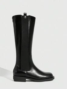 Daringsoles Giày bốt cao đến đùi dành cho nữ, giày bốt cao gót ôm vừa vặn, cổ điển đa năng - màu nâu - Xem 4