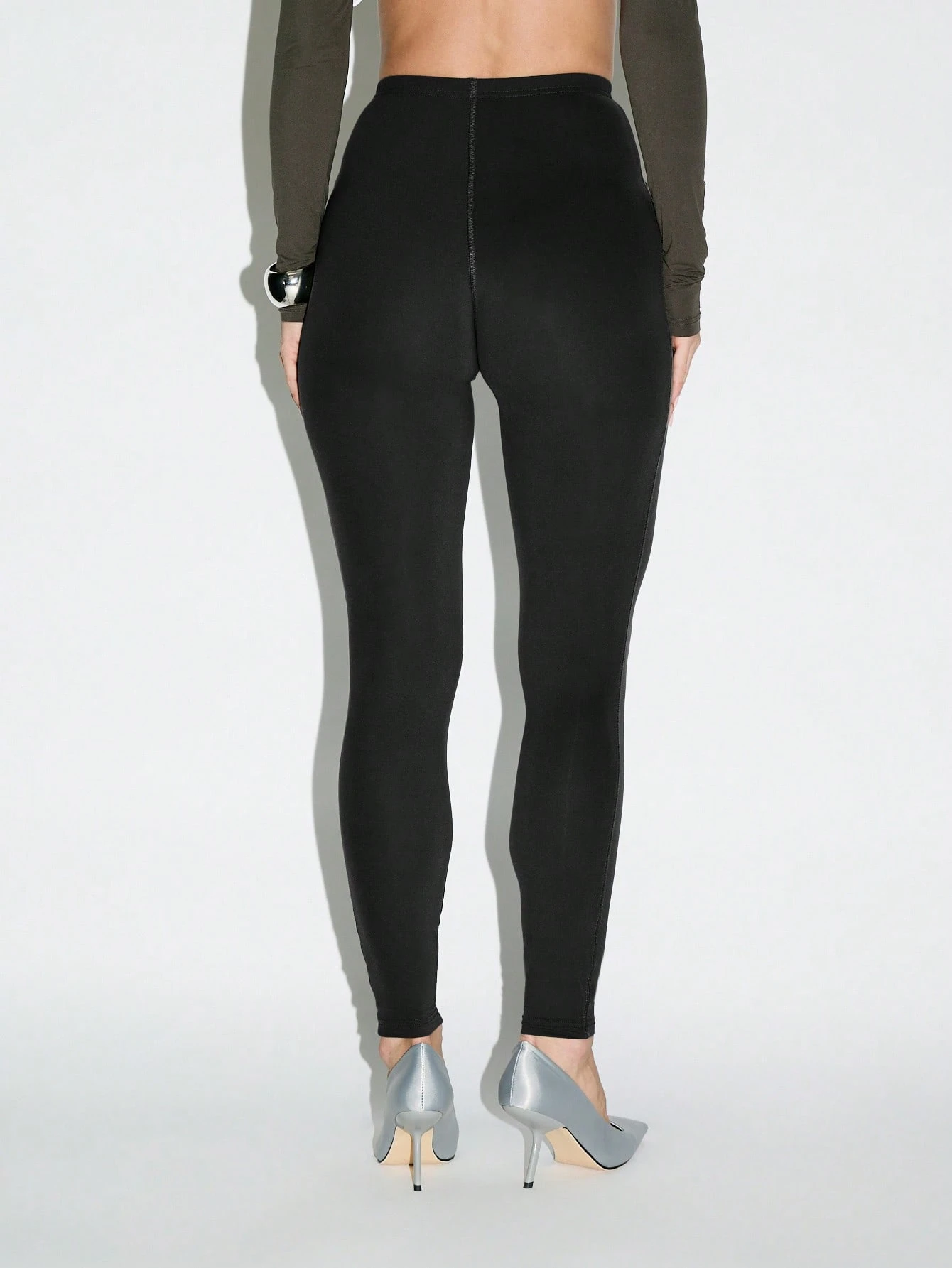 KIZN High Waisted Leggings With Front Zipper
