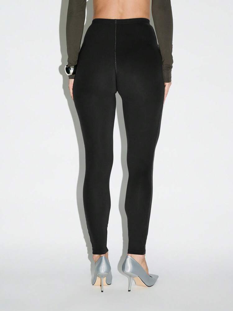 KIZN High Waisted Leggings With Front Zipper
