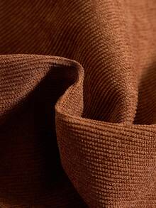Women's Casual Solid Color Hollow Bow Decor Mid-Length Dress, Autumn Long Sleeve Brown Dress - Brown - View 6