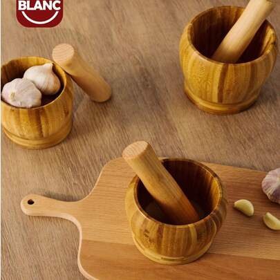 1 Máy Nghiền Tỏi Bằng Gỗ, Bình Áp Suất Tỏi Bằng Tre Đơn Giản Cho Nhà Bếp