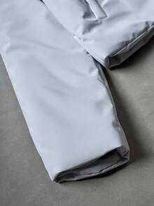 Manfinity EMRG 男士纯色宽松拉链夹克，高领设计，简约时尚，适合日常穿着和外出，送给朋友、男朋友、冬季外套的礼物 - 灰色 - 查看 5
