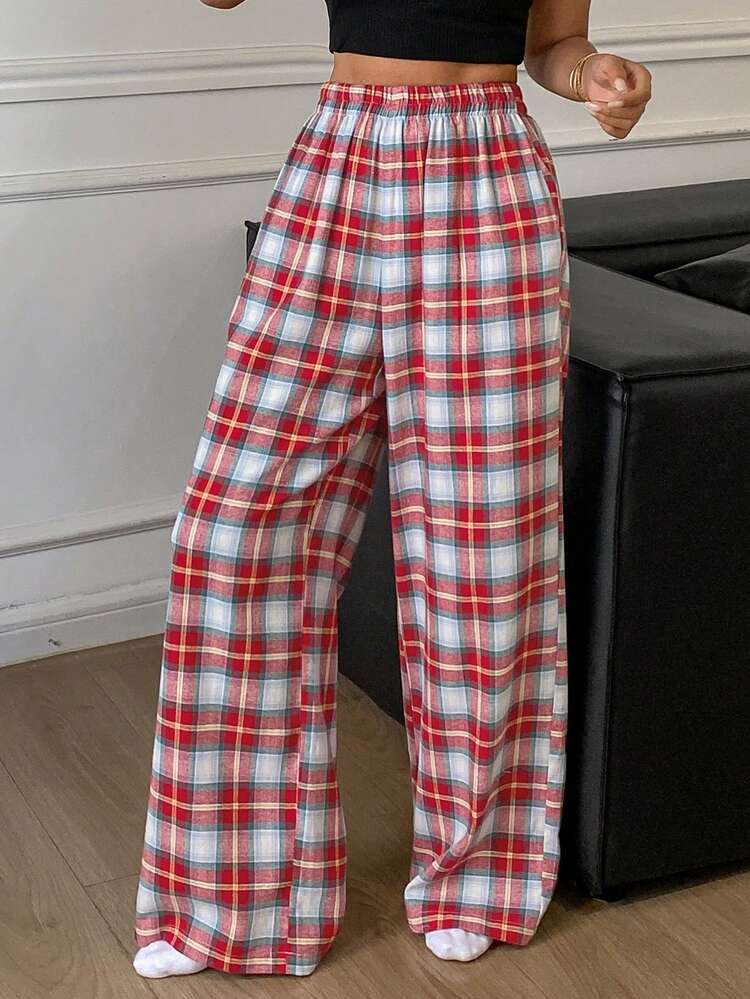 Women's Plaid Loose Pajama Bottoms, Winter