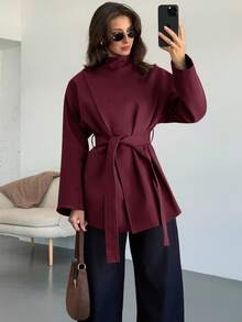 Aloruh Damen Einfarbiger Mantel, modisch für den Arbeitsweg, Herbst/Winter