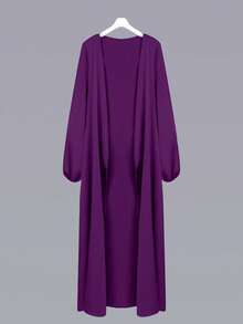 Al Najma عباءة أنيقة لون سادة بأكمام فوانيس للنساء...