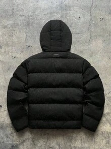 AXEPEAK Abrigo casual de invierno de manga larga y grueso para hombre - Negro - Ver 2