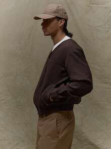 Musero Áo khoác cardigan dệt kim dáng rộng tay dài cổ chữ V cài nút, thích hợp cho mùa Thu Hè Xuân. - Màu xanh Ô liu - Xem 5