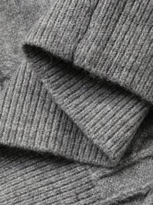 Livesso Maglione oversize da donna casual e business, con blocchi di colore e texture a patchwork, adatto per l'autunno e l'inverno - Grigio - Visualizzare 8