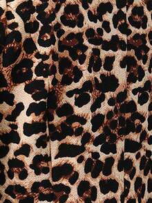 SHEIN Lady 女士时尚通勤豹纹轻便夹克秋冬女装 - 黑色 - 查看 9