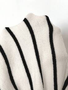 SHEIN Unity Fashionable Sexy V-Neck Versatile Striped Women Sweater