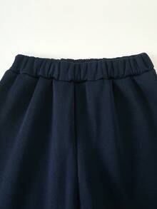 SHEIN Mirajuku 2件套男童休闲连帽运动衫和运动裤针织套装，秋冬 - 彩色 - 查看 4