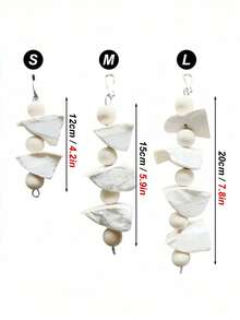 1PC Cuttlebone Wood Beads Parrot Chew Toy Hanging Foraging Activity Play Gym Cage Decor Bird Toys Accessories - Multicolor - View 6