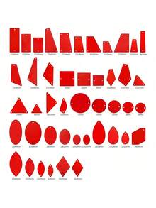 50 piezas de formas aleatorias con doble orificio, espejos acrílicos de colores múltiples para manualidades DIY, accesorios de moda, parches de lentejuelas - Multicolor - Ver 15