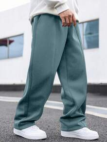 Manfinity Hypemode Quần nỉ dáng rộng màu trơn có túi cỡ lớn dành cho nam - Màu xanh lam - Xem 4