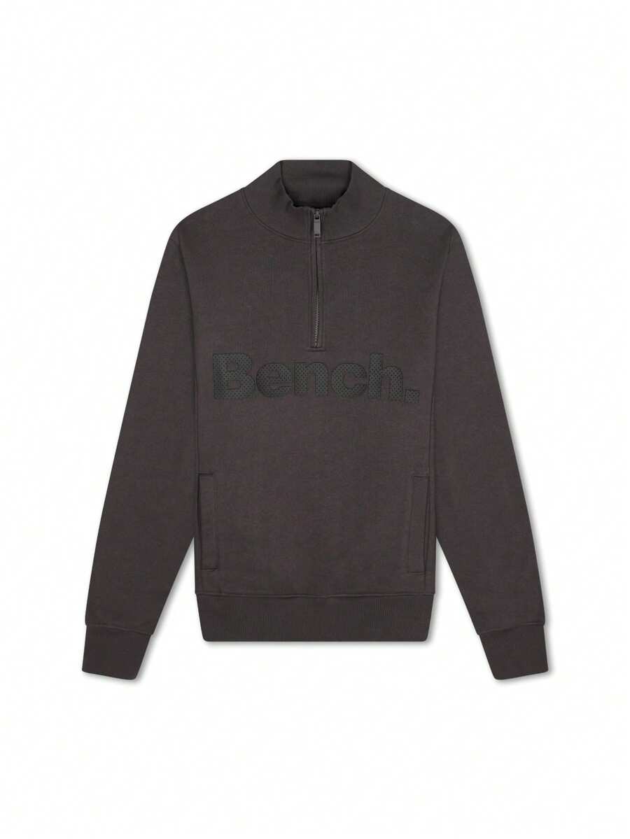 BENCH Men's 1/4 Zip Sweatshirt Grey - Black - View 1