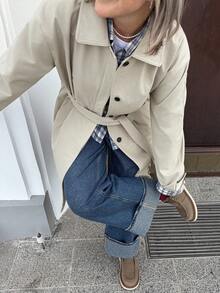 Vivie Lora Women's Sleeve Patchwork Windbreaker Jacket Women Coats - Khaki - View 4