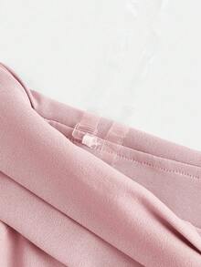 SHEIN Girlism Teen Girl Solid Color Off-Shoulder Ruched Criss-Cross Hem Slit Fishtail Dress, Suitable For Various Occasions, Back To School/Campus Style, Parties Evening Wear Dress Long Dress For Wedding Guest Bridesmaid Dress Dress Elegant - Pink - View 6