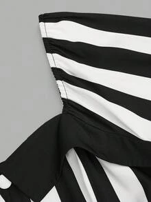 Sweetra 大码女式复古大胆前卫学院街头时尚数码印花朋克黑暗小丑魔术师黑白条纹碰撞纯色舞台夜总会主题派对酒吧长袖连衣裙，适合万圣节、返校季、节假日、情人节派对，适合姐妹聚会、正式晚会、鸡尾酒会、圣诞节、沙特国庆日 - 彩色 - 查看 8