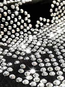 EMERY ROSE Áo thun Believe Rhinestone Bling cỡ lớn dành cho nữ, Áo thun Believe Christmas, Áo thun Snowflake Winter Bling, Áo thun Giáng sinh cổ tròn tay ngắn dành cho nữ, Áo thun lấp lánh ngày lễ - màu đen - Xem 4