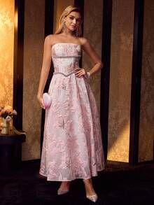 MOTF Soiréza JACQUARD RHINESTONE CHAIN DETAIL TUBE COCKTAIL DRESS - Multicolor - View 6