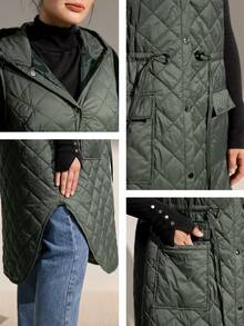 Momelise Christmas Plus Size Women's Fashionable And Versatile Padded Coat - Army Green - View 9
