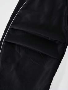 Sparklyn Conjunto de camiseta y pantalones casuales para adolescentes y niñas preadolescentes, con estampado de estrella blanca en el pecho y cordón decorativo blanco, adecuado para caminar, ir de compras, ir a la escuela, se puede combinar con chaqueta o chaleco