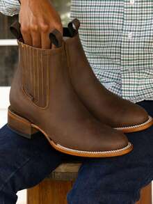 Women Mid-Calf Boots - 駝色 - 查看 1