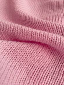 SHEIN Unity Women's Pink Wool Blend Cardigan,Warm & Comfortable,Casual,Autumn,Smart Casual,Sweet,School,Back-To-School,Retro Academic Vibe,V Neck,Tie Front - Pink - View 7
