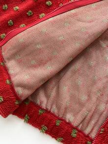 SHEIN Unity 女士红色圣诞树拉链落肩卫衣 - 紅色 - 查看 7